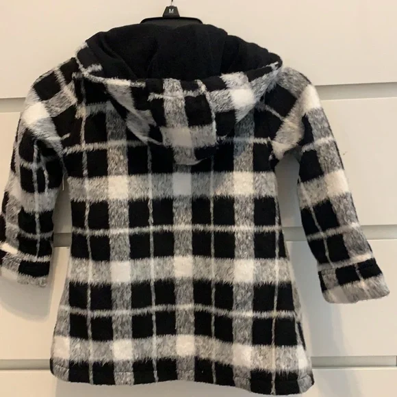 Madden Girl Kids Winter Coat Jacket Hoodie Black White 5 Toddler - Picture 7 of 7